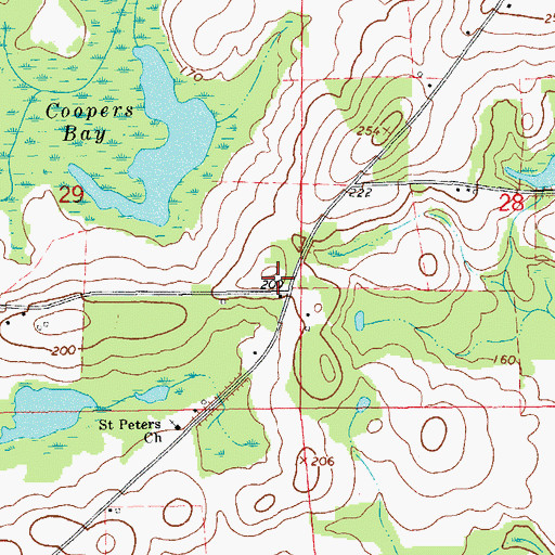 Topographic Map of Midway School (historical), AL