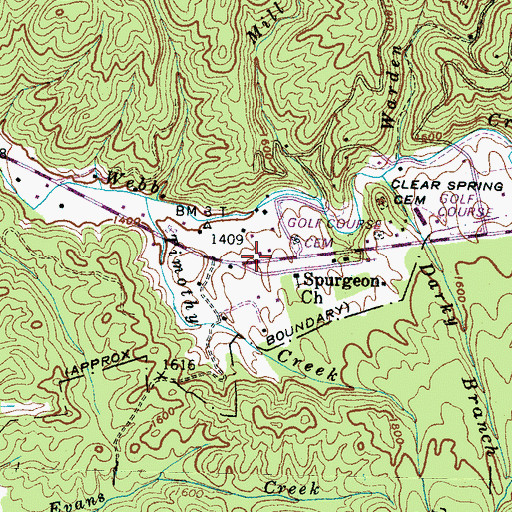 Topographic Map of Fairview School (historical), TN