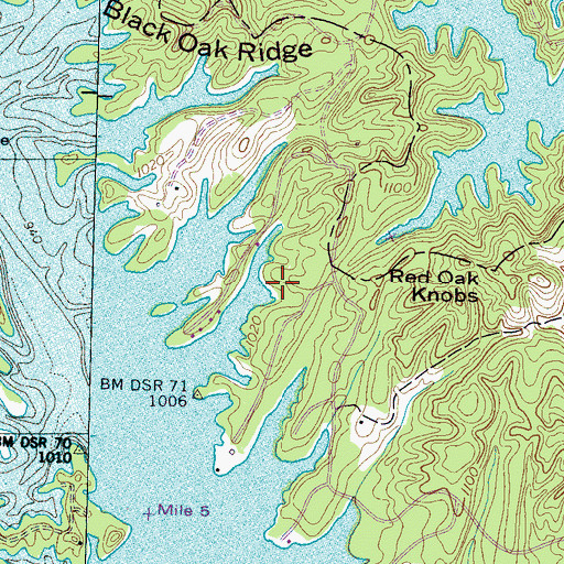 Topographic Map of Flat Creek Campground, TN
