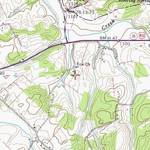 Topographic Map of Fox School (historical), TN
