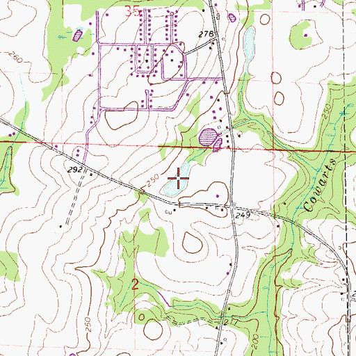 Topographic Map of Moodys Pond, AL