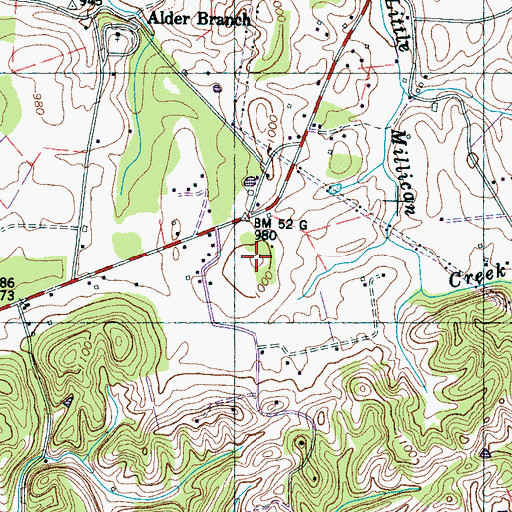 Topographic Map of Midway School (historical), TN