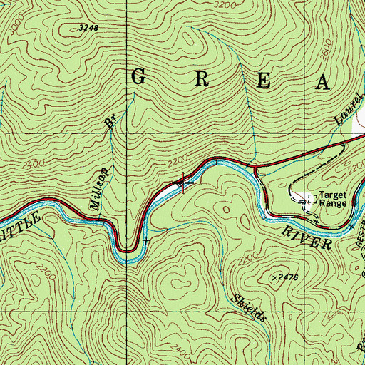 Topographic Map of Millsap Picnic Grounds, TN