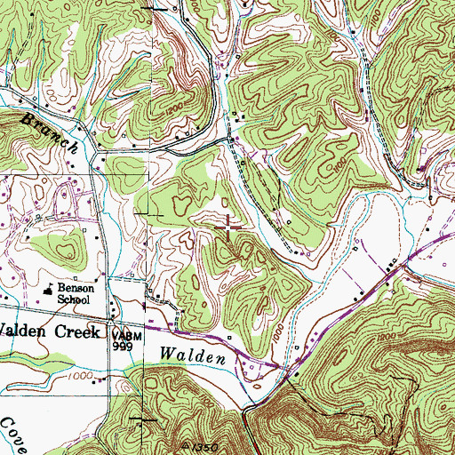 Topographic Map of Mountain View School (historical), TN