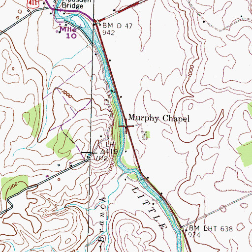 Topographic Map of Murphy Chapel, TN