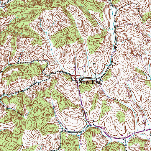 Topographic Map of New Era School (historical), TN