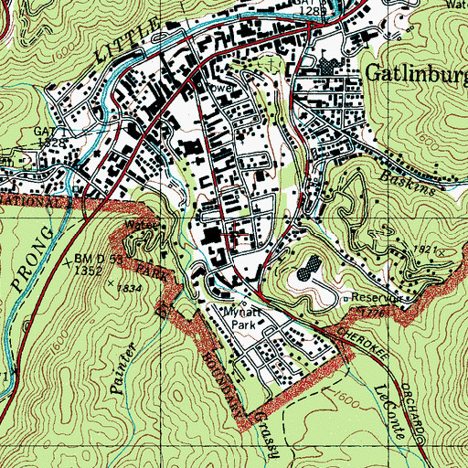 Topographic Map of Our Saviour Lutheran Church, TN