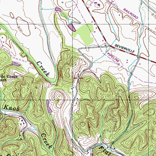 Topographic Map of Paynes Temple School (historical), TN