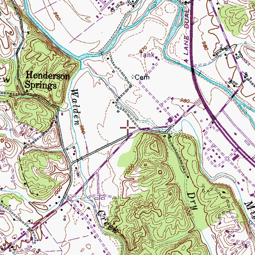 Topographic Map of Pigeon Forge Primary School, TN