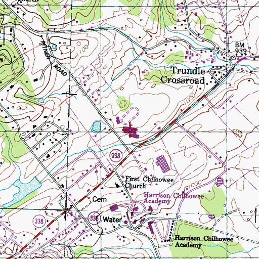 Topographic Map of Seymour High School, TN