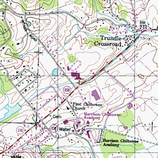 Topographic Map of Seymour Middle School, TN