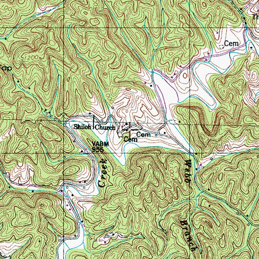 Topographic Map of Shiloh School (historical), TN