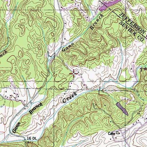Topographic Map of Shrader Chapel School (historical), TN