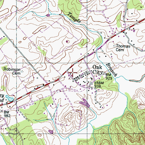 Topographic Map of Temple School (historical), TN