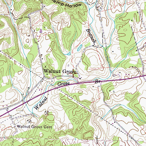 Topographic Map of Walnut Grove School (historical), TN