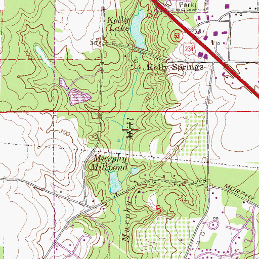 Topographic Map of Murphys Mill Historical Site, AL
