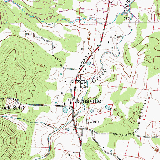 Topographic Map of Almaville School (historical), TN