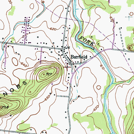 Topographic Map of Barfield School (historical), TN