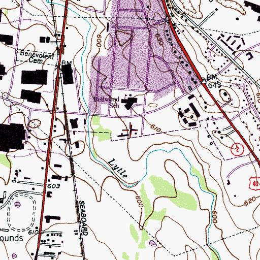 Topographic Map of Bellwood christian Academy, TN