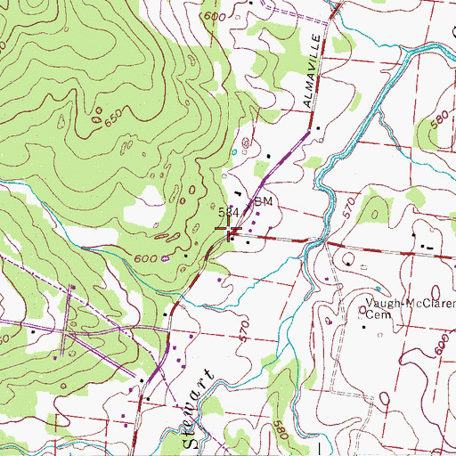 Topographic Map of Bowring School (historical), TN