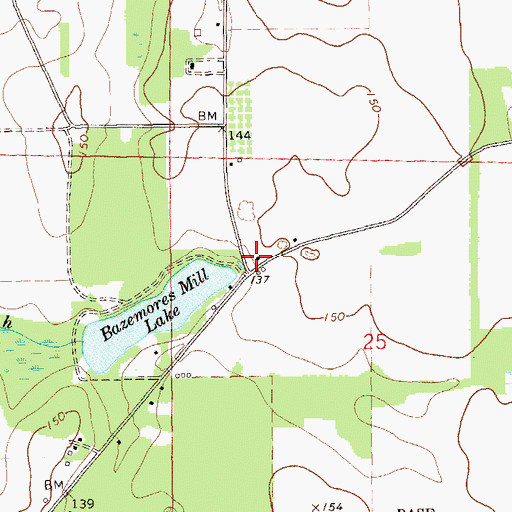 Topographic Map of New Life Church, AL