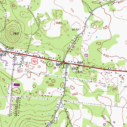 Topographic Map of Brinkley School (historical), TN