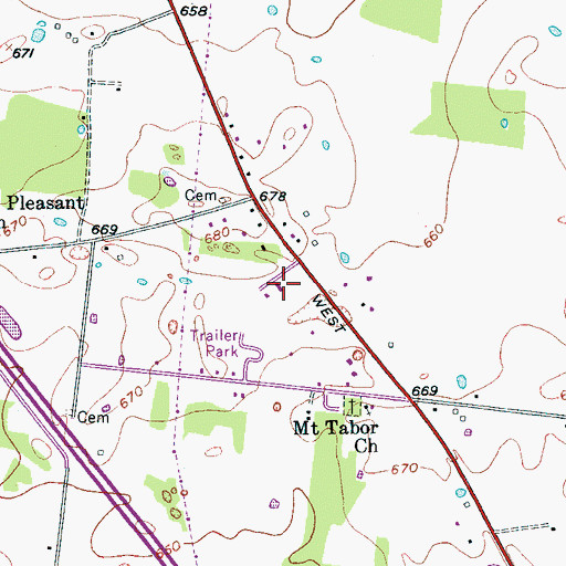 Topographic Map of Buchanan Elementary School, TN