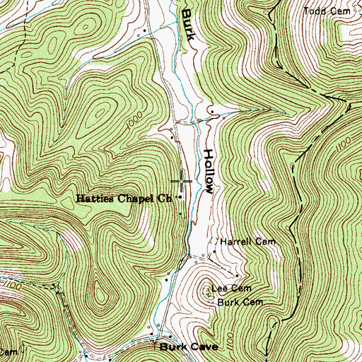 Topographic Map of Burk School (historical), TN