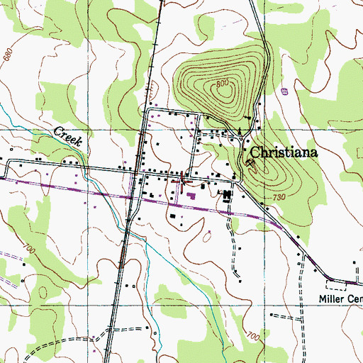 Topographic Map of Christiana Presbyterian Church, TN