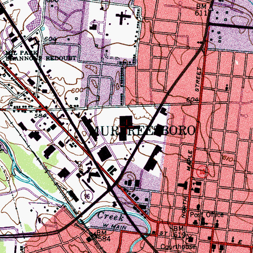 Topographic Map of Clarks Shopping Center, TN