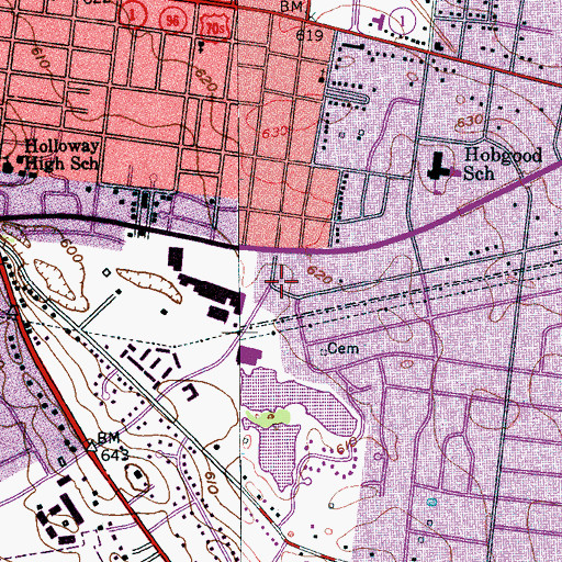 Topographic Map of Coronado Square Shopping Center, TN