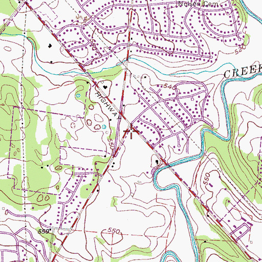 Topographic Map of Country Village Shopping Center, TN