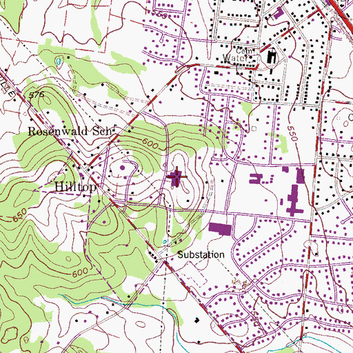 Topographic Map of David Youree Elementary School, TN