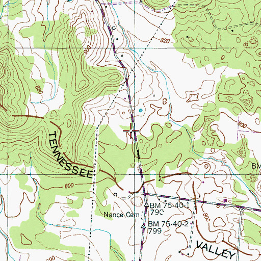 Topographic Map of Garrett School (historical), TN