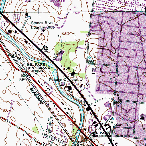 Topographic Map of Geogetown Square Shopping Center, TN