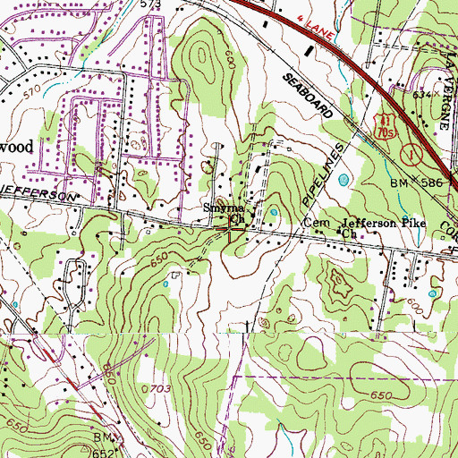 Topographic Map of Gowens Mission (historical), TN