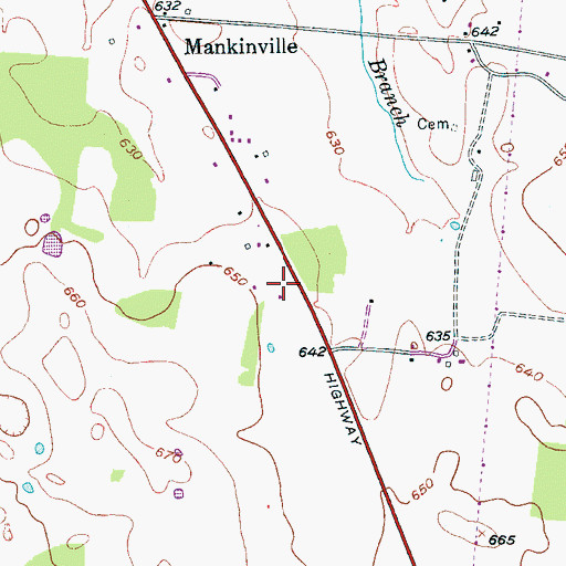 Topographic Map of Henderson School (historical), TN