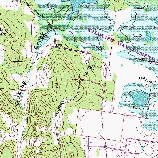 Topographic Map of Hollandale School (historical), TN