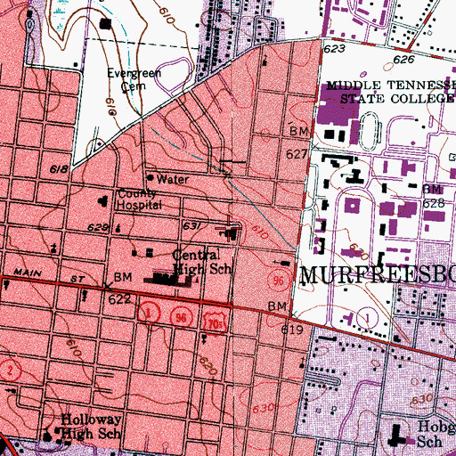 Topographic Map of Homer-Pittard Campus School, TN