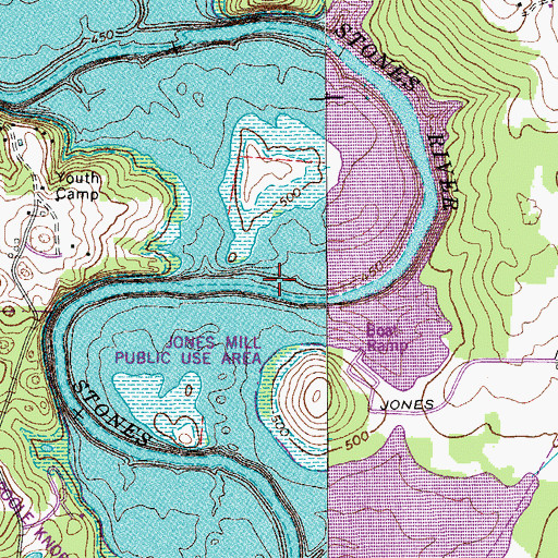 Topographic Map of Jones Mill (historical), TN