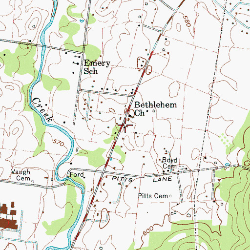 Topographic Map of Jordan School (historical), TN