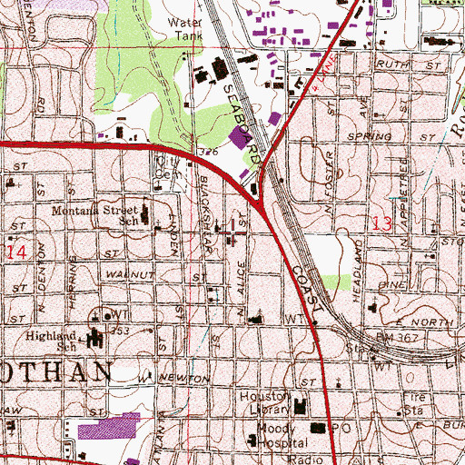 Topographic Map of North Highland Baptist Church, AL
