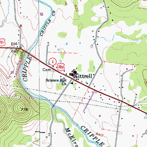 Topographic Map of Kittrell Elementary School, TN