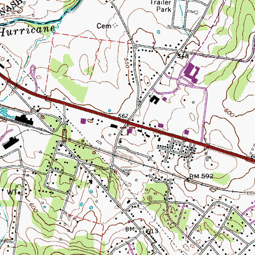 Topographic Map of La Vergne City Hall, TN