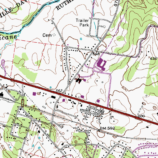 Topographic Map of La Vergne Elementary School, TN