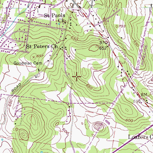 Topographic Map of La Vergne High School, TN