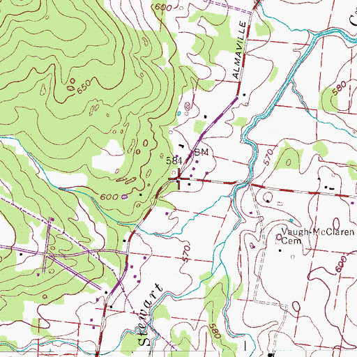 Topographic Map of Lanes Store (historical), TN