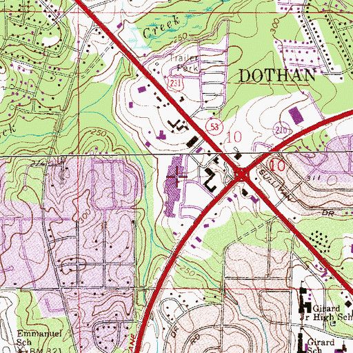Topographic Map of Northside Mall Shopping Center, AL