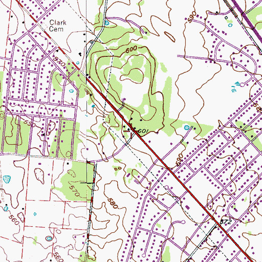 Topographic Map of Lone Oak School (historical), TN