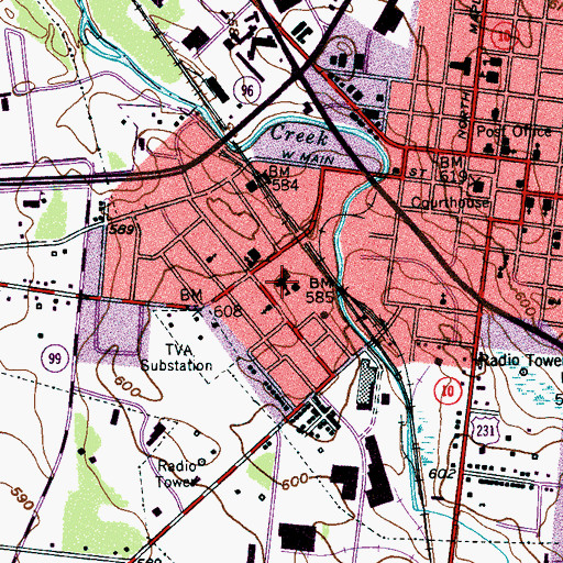 Topographic Map of McFadden Elementary School, TN
